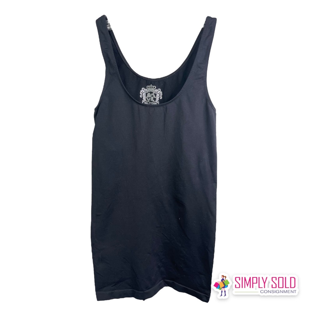 Sugarlips Womens Tank Top Sleeveless Black Stretch Scoop Neck Shaper Fit Most OS